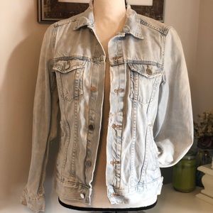 White washed light denim jacket